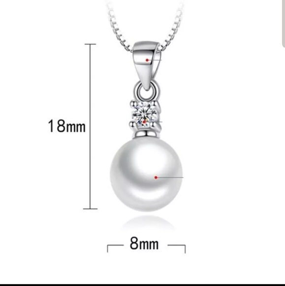 NEW 925 sterling silver Pearl necklace - Picture 7 of 7